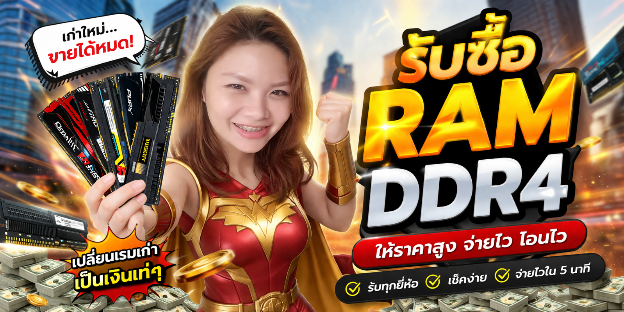 รับซื้อ Ram DDR4 ทุกรุ่นทุกยี่ห้อทุกบัส