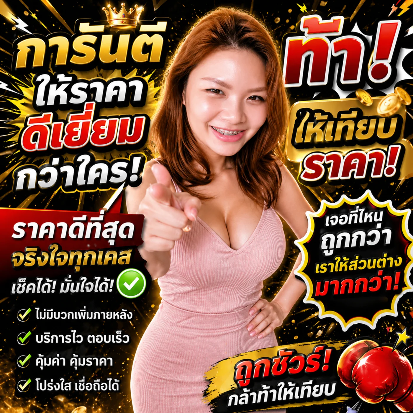 การันตีให้ราคาดี เช็กได้ มั่นใจได้ ไม่มีบวกเพิ่มภายหลัง