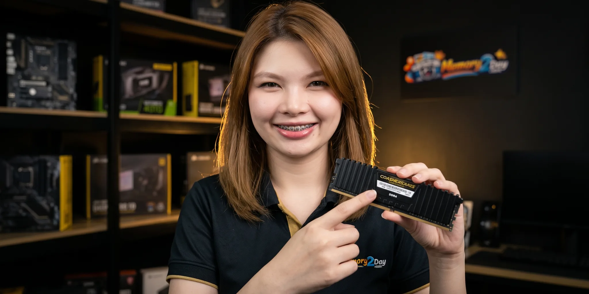 ภาพประกอบ ขายแรม Corsair จุดสังเกตสติกเกอร์รหัสรุ่นและเวอร์ชันของแผงวงจรเพื่อการตรวจสอบที่รวดเร็ว